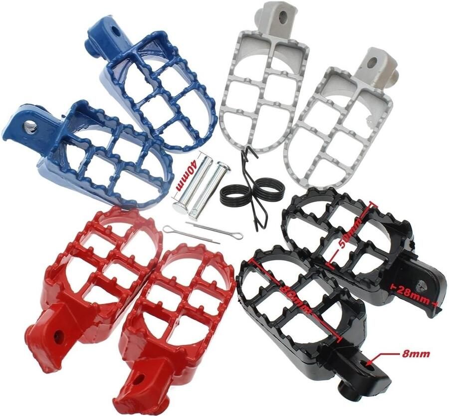 Senza Marchio Motorfiets Voetsteunen Voor PW50 PW80 Motorfiets Voetsteun 1 Paar Dirt Bike Motocross Motorfiets Voetsteun Voetsteunen Pedalen(Rood)