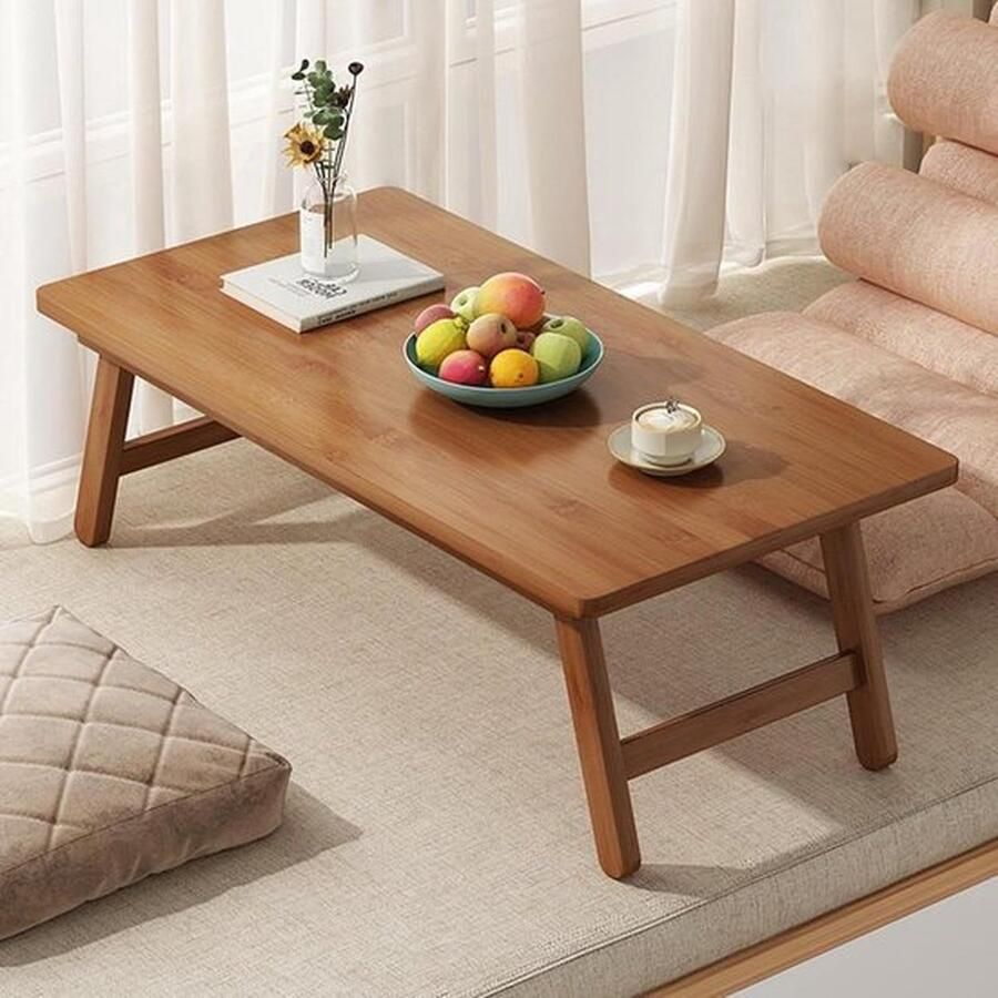 Senza Marchio Multifunctionele bamboe salontafel inklapbare poten houten rechthoekig tatami theetafel lage tafel woonkamer thuiskantoor 57 x 343 x 223 cm