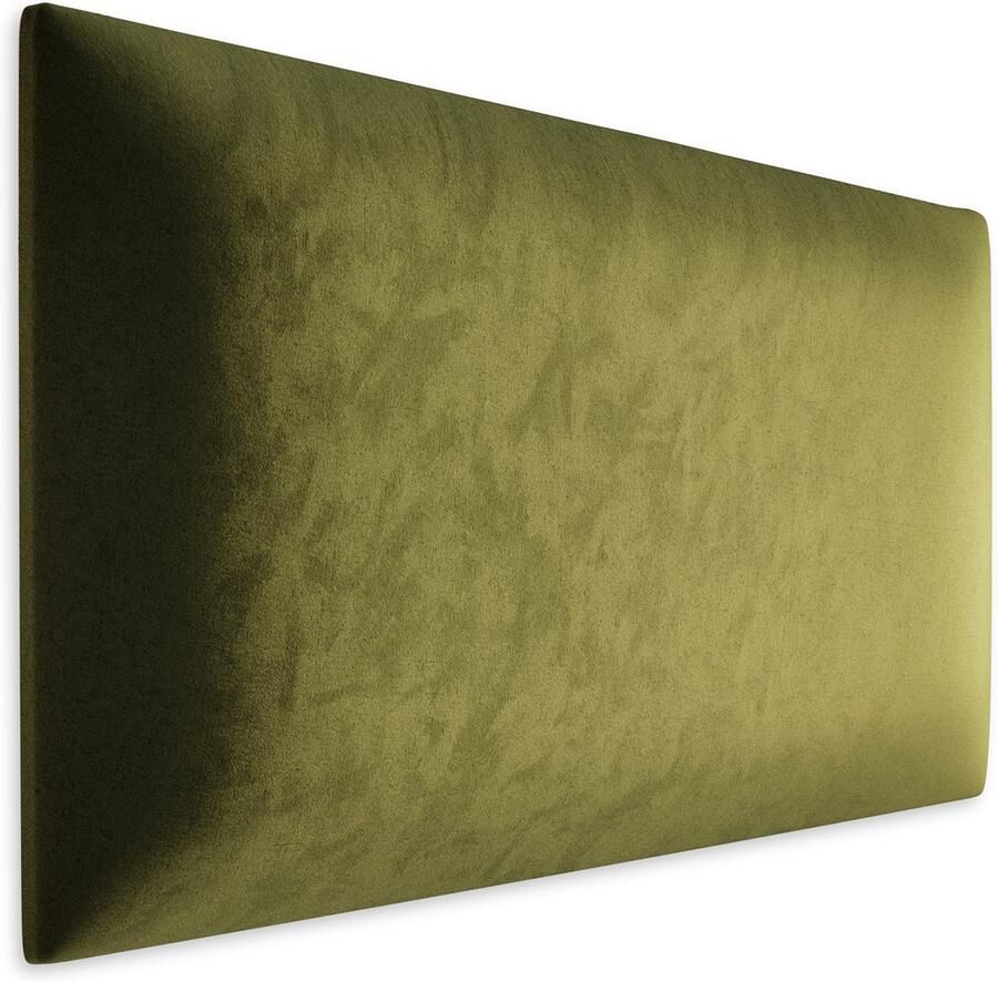 Senza Marchio Muralo Wandkussen bekleed paneel wandbekleding slaapkamer woonkamer bed lendekussen hoofdbord luxueus gevoerd paneel 60 cm x 30 cm olijfgroen