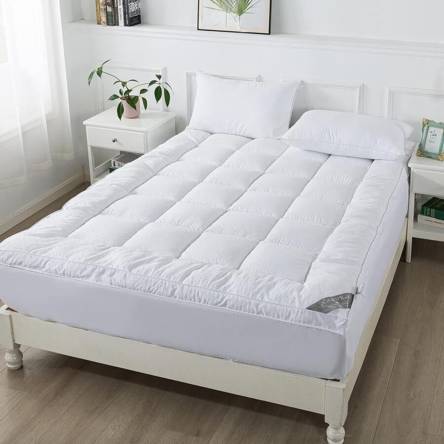 Senza Marchio Naluka Nieuwe 3D Bubble Microfiber Matras Pad met Diepe Zak Extra Dikke Matras Topper (Twin) 2 Dik