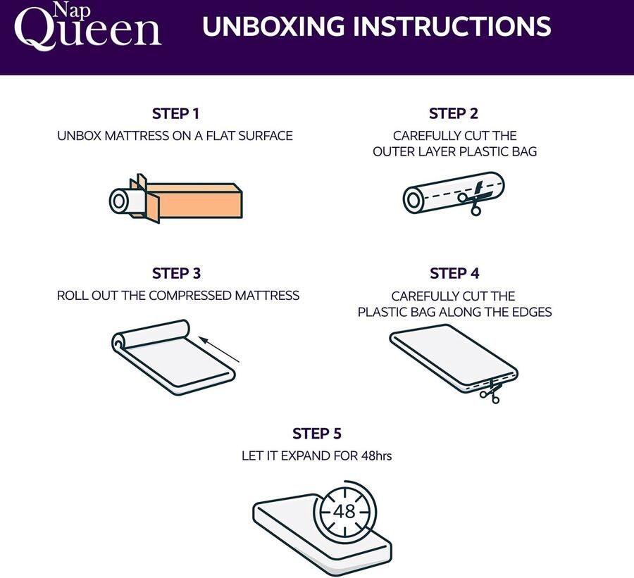 Senza Marchio NapQueen 20 cm Maxima hybride matras dubbele maat verkoelende gel doordrenkt traagschuim en binnenveringmatras bed in een doos wit en grijs