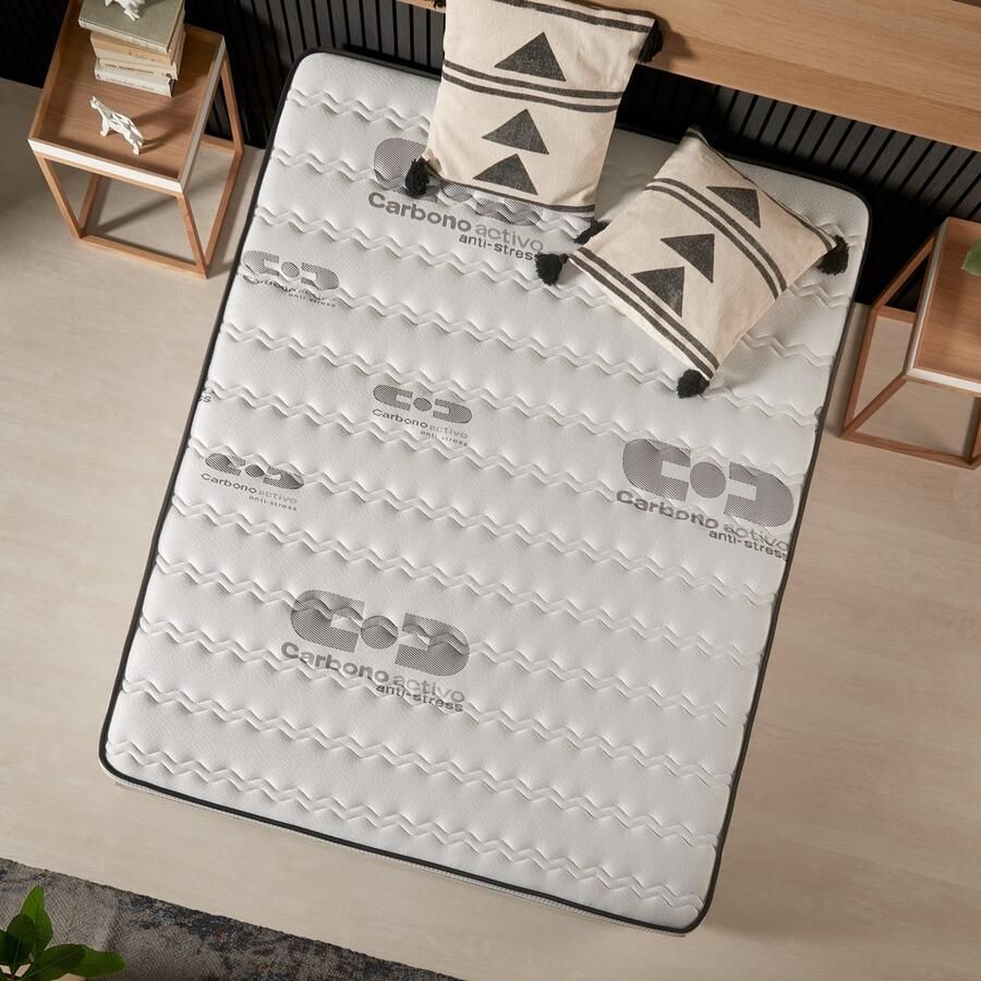 Senza Marchio Naturalex VISCO CARBONE Matras 180 x 200 cm Traagschuim Bevrijd Statische Spanningen Omkeerbaar 7 Comfort Zones 5 Jaar Garantie