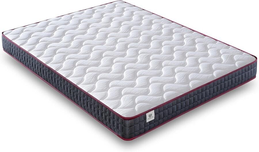 Senza Marchio NATURELITS Matras 180 x 200 cm visco-elastisch dubbelzijdig winter zomer gemiddelde sterkte MemorySens aanpasbaar hygiënisch en ademend eenpersoonsbed grijs model Moon hoogte 14 cm