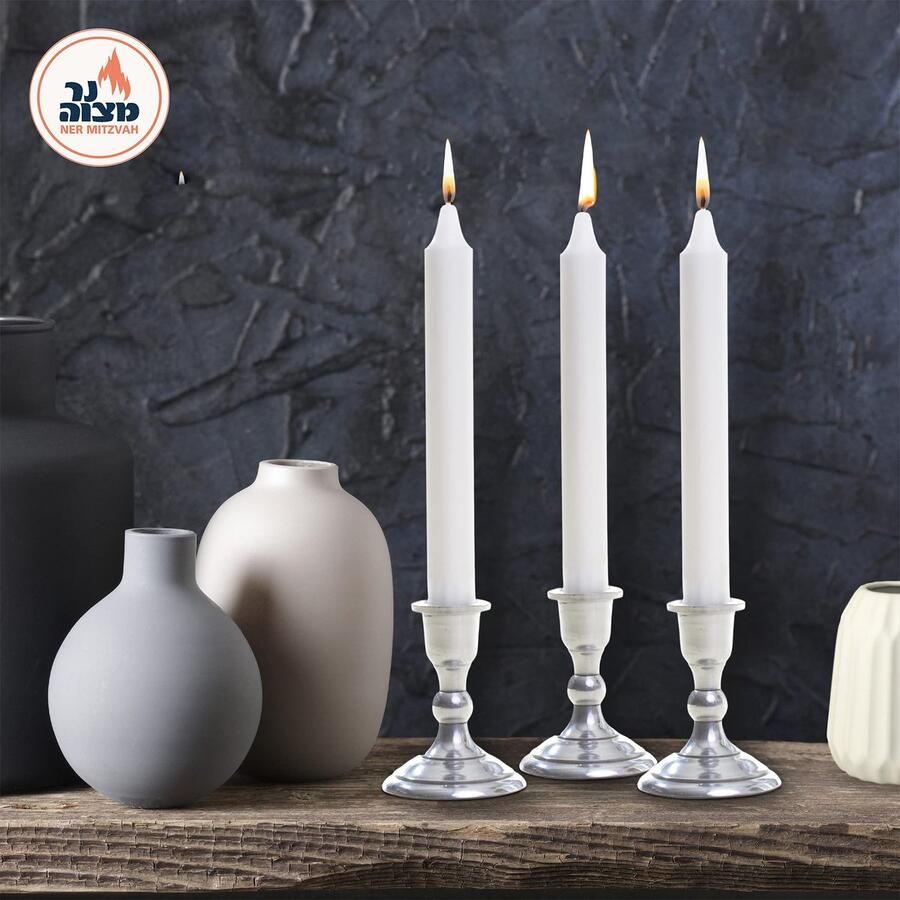 Senza Marchio Ner Mitzvah Classic White 4 Inch Candles 72 Bulk Pack voor Shabbat Candles Diner tafels Restaurants Ceremonies en Emergency 3 uur brandtijd