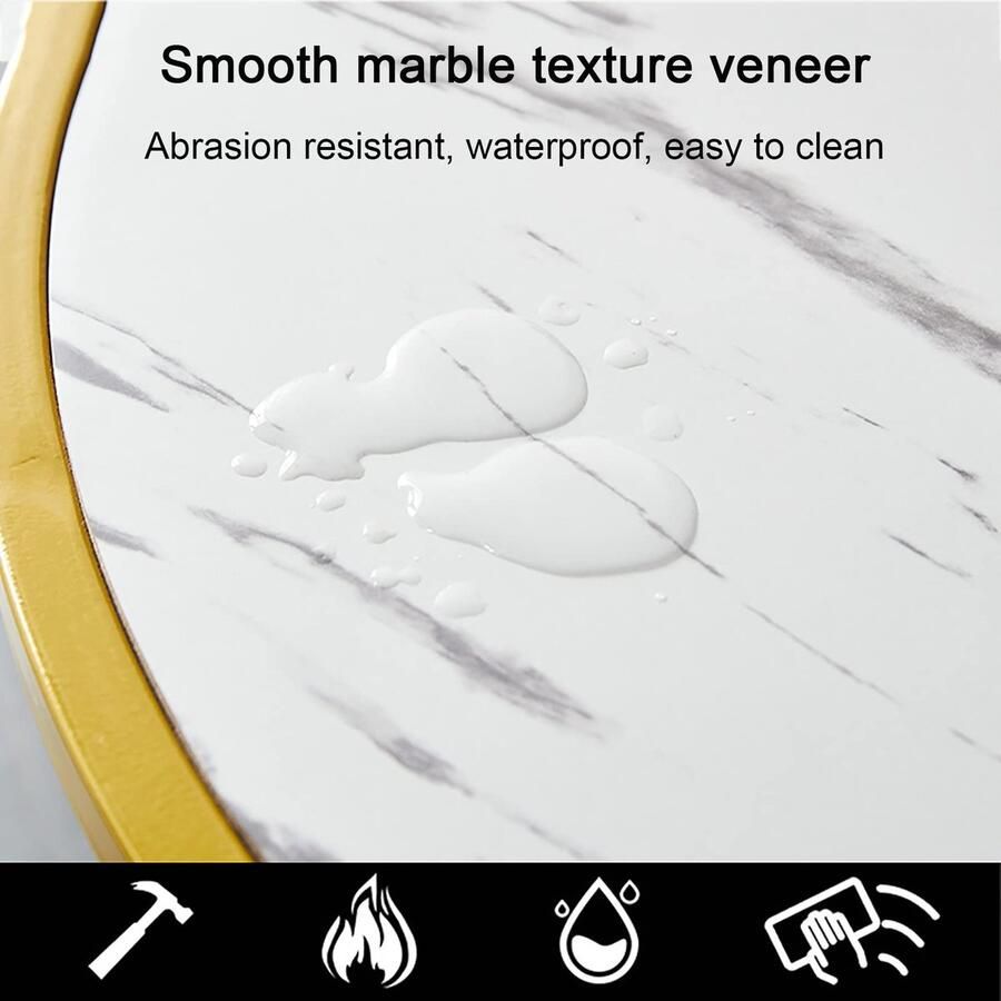 Senza Marchio Nesting Coffee Table Round Minimalist Wood Side End Table Set van 2 Modern Nesting Table Robuust stalen frame voor kleine ruimtes Woonkamer Kantoor Balkon (Kleur: Wit A Maat: 70+50cm)