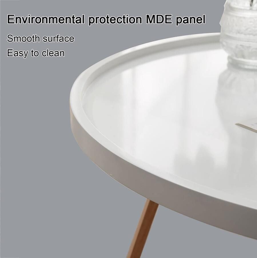 Senza Marchio Nesting Coffee Table Round Modern Accent Nesting Table Houten bijzettafel voor kleine ruimtes Woonkamer salontafel set van 2 voor woonkamer Balkon Kantoor Eenvoudige montage (Color : Bl