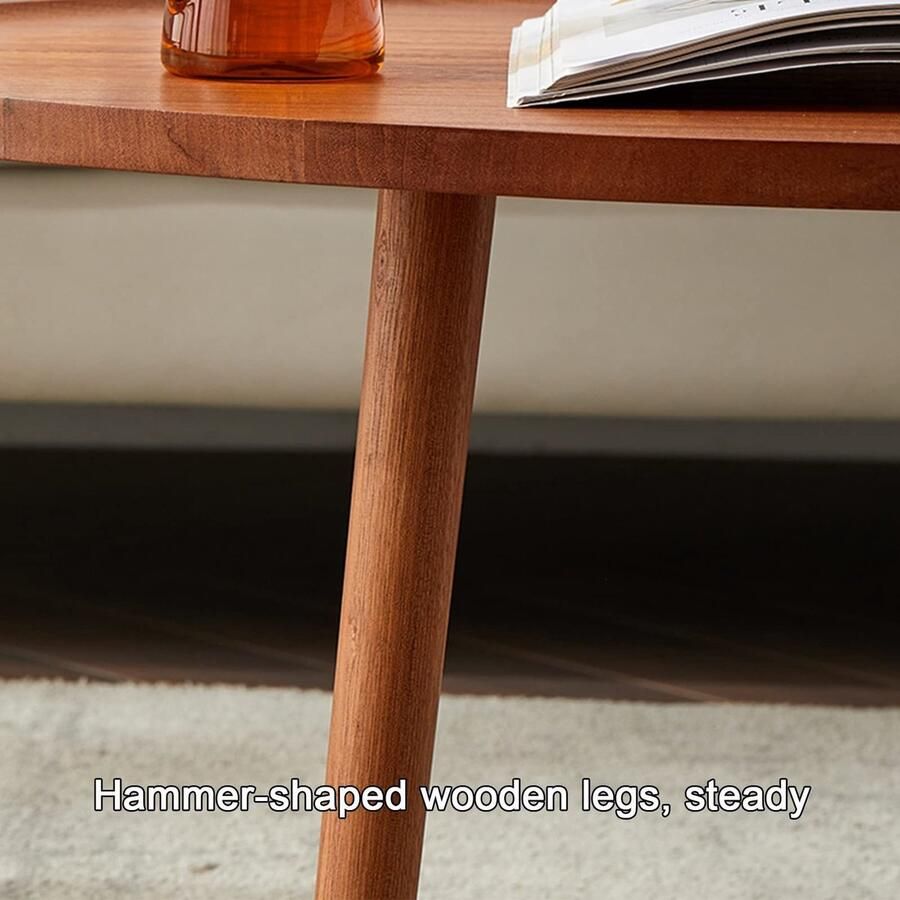 Senza Marchio Nesting Coffee Table Set van 2 Massief houten bijzettafels creatieve mix Modern Accent Nesting Table eenvoudige montage voor kleine ruimte Slaapkamer Woonkamer Balkon (Grootte: 80+50cm3