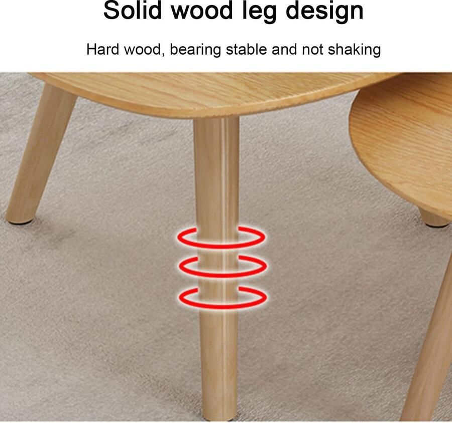 Senza Marchio Houten Nesting Table Set van 2 Nesting Coffee Table Modern Minimalistisch Creative Mix Sofa Side End Tables voor kleine ruimtes Woonkamer Slaapkamer Kantoor Eenvoudige montage (Kleur: Wit - Foto 2