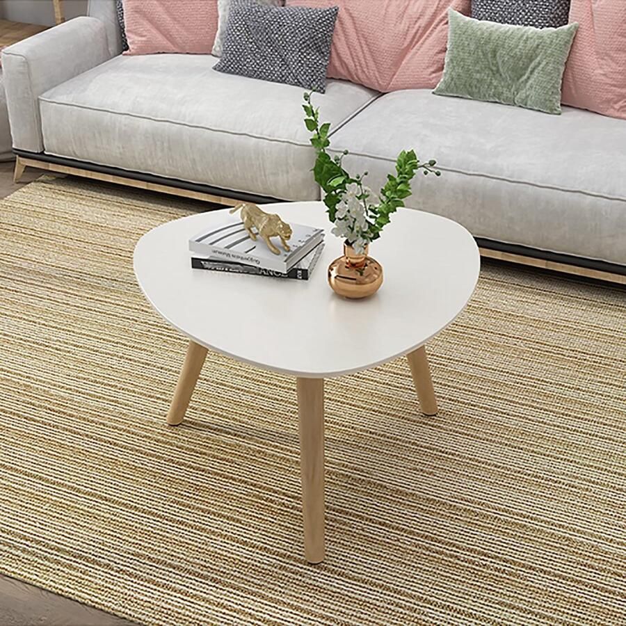 Senza Marchio Nesting Coffee Table Wood Minimalistisch Creatieve Driehoek Ronde Nesting Table Set van 2 Moderne Sofa Bijzettafels Voor Kleine Ruimtes Woonkamer Slaapkamer Kantoor Eenvoudige montage (Co