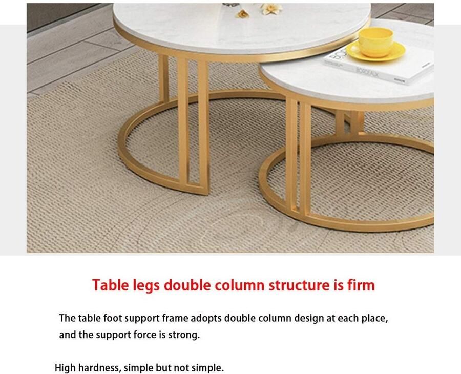 Senza Marchio Nesting Tabl Indoor Outdoor Decoratieve Nesting Round Side End Accent Salontafel Nachtkastjes voor Home Office Set van 2 31 × 21 Inch 23 × 17 Inch (Color : Black)