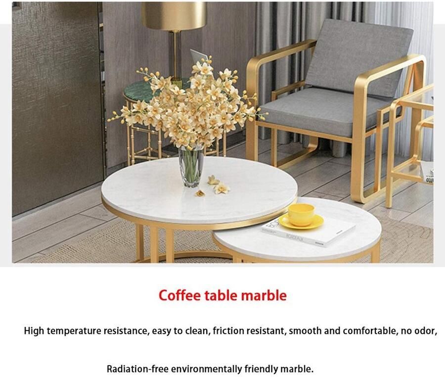 Senza Marchio Nesting Tabl Indoor Outdoor Decoratieve Nesting Round Side End Accent Salontafel Nachtkastjes voor thuiskantoor Set van 2 31 × 21 Inch 23 × 17 Inch