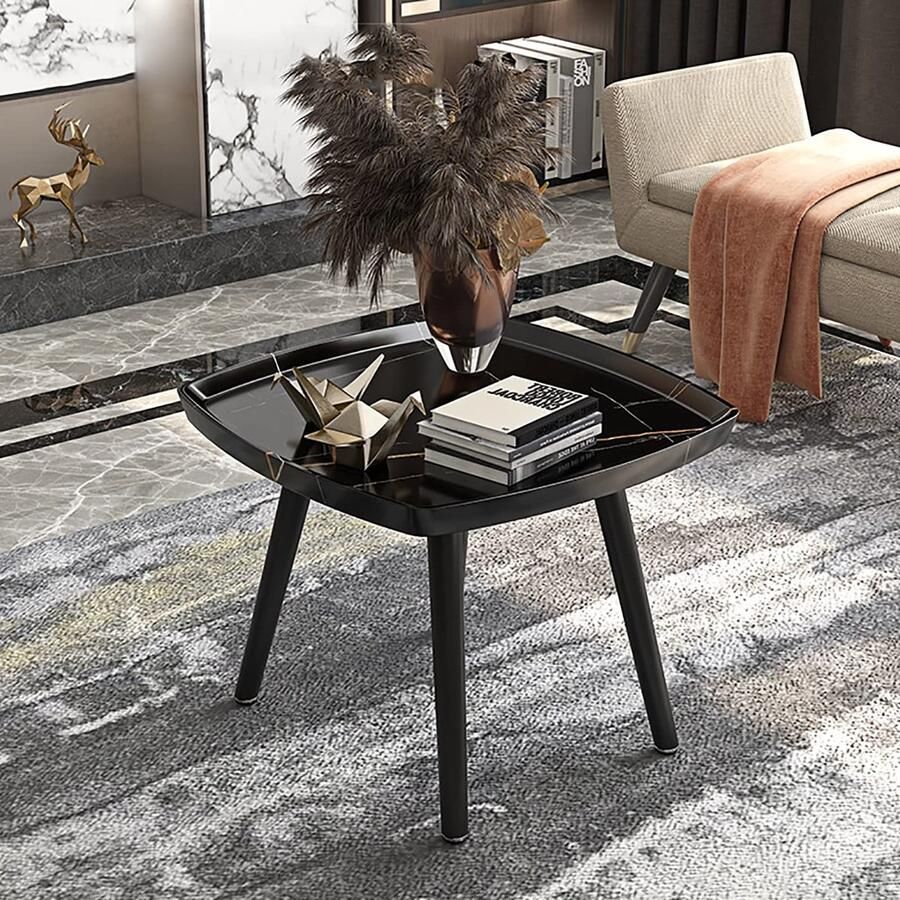 Senza Marchio Nesting Table Rechthoek Set van 2 Creatieve Houten Nesting Coffee Table Sofa Side End Tables met verstelbare voetpad voor Woonkamer Slaapkamer Balkon Koffietafels Nachtkastje (Color : Bl