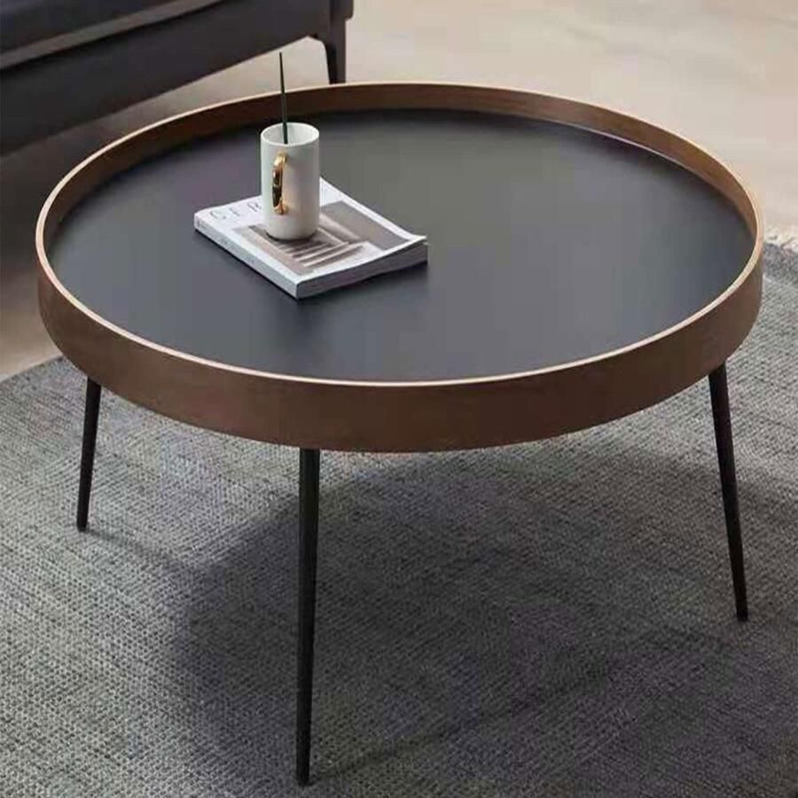 Senza Marchio Nesting Tables Voor De Woonkamer Moderne Ronde Nesting Salontafel Set Van 2 Rustiek Industrieel Eind Bijzettafeltje Voor Woonkamer Slaapkamer Banken Kleine Ruimte ( Color : Black Size : 40*40*40cm