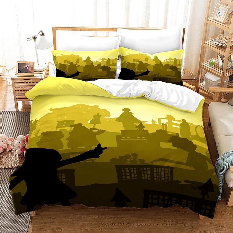 Senza Marchio NICHIYOBI Little Nightmares Beddengoedset dekbedovertrek en kussensloop microvezel 3D digitale print driedelig beddengoed (4 Kingsize bed 240 x 220 cm)