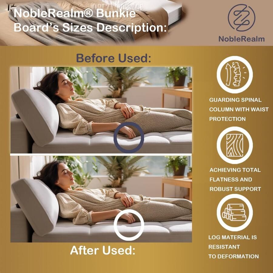 Senza Marchio NobleRealm Opvouwbare boxspring bunkieplank bedsteunplank matrasondersteuning zonder montage (150 x 122 cm queensize)