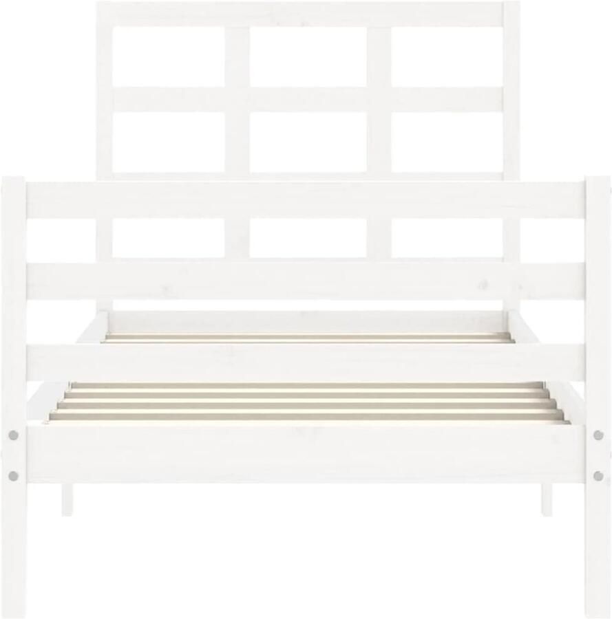 Senza Marchio NQJIBUE Item-bedframe zonder matras wit enkel massief hout bedden en accessoires bedden en bedframes