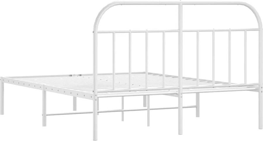 Senza Marchio NQJIBUE Item-Metalen bedframe zonder matras met hoofdeinde wit 183x213cm bedden & accessoires bedden en bedframes