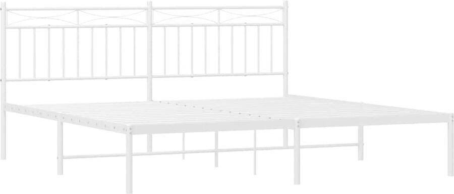 Senza Marchio NQJIBUE Item-Metalen bedframe zonder matras met hoofdeinde wit 183x213cm bedden & accessoires bedden en bedframes - Foto 2