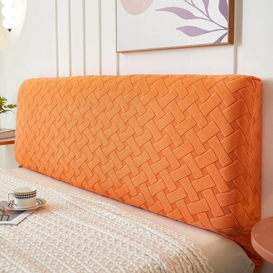 Senza Marchio Nvzi -c 1 stuk eenvoudige moderne hoofdeinde cover zachte tas bed rugleuning cover het hele jaar door universele wasbare stofhoes lengte 200cm (oranje)