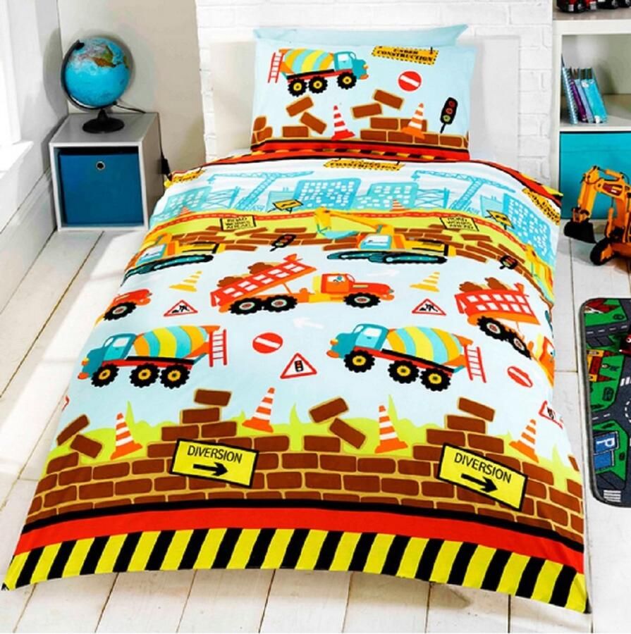 Senza Marchio Omkeerbaar dekbedovertrek en kussensloop voor eenpersoonsbed