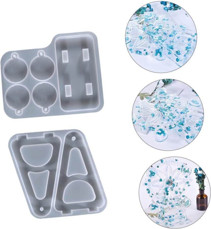 Senza Marchio Operitacx Tafeldecoratie 1 Set Reuzenrad Hars Snoep Hars Gieten Reuzenrad Hars Kit Decoratieve Reuzenrad Kristal Reuzenrad DIY Hars Ambachtelijke Silicagel Wit Model Bureau Topper