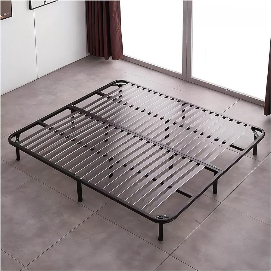 Senza Marchio Opvouwbaar Queensize Bedframe Voor Twee Personen Met Sterke Steunpoot Metalen Bedframe Queen Voor Slaapkamerappartementen Hotel(Color:Style 2 Size:59x79in)