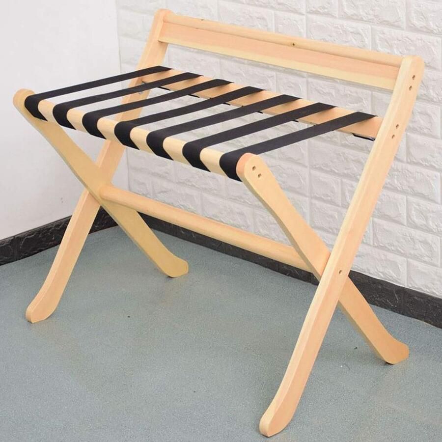 Senza Marchio Opvouwbare Houten Bagagerek voor Hotelkamer Opslag Plank 80 x 50 x 68cm Hout Kleur