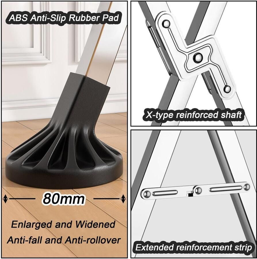 Senza Marchio Opvouwbare kledingrekken voor het drogen van kleding intrekbaar kledingrek drogen roestvrijstalen washanger droger rek X-vormig kledingrek met 20 haken 12 clips 2 4 m