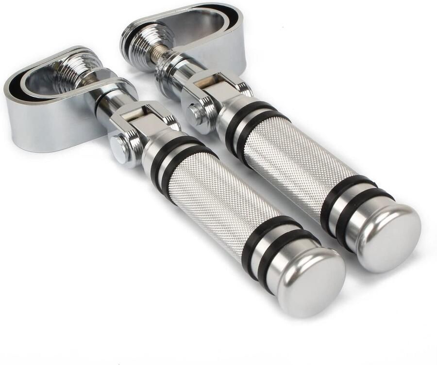 Senza Marchio Opvouwbare Voetsteunen Engine Guard Voetsteun Mount Voor Chopper Motorfiets Snelweg Voetsteunen Klem Engine Crash Bar verstelbare voetsteun (Kleur : Chroom)