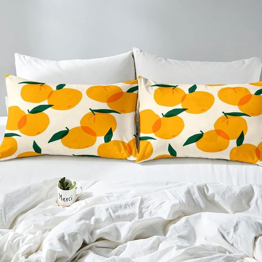 Senza Marchio Oranje Beddengoed Meisjes Kids Kawaii Sheet Set Kinderen Baby Meisje Oranje Beddengoed Set Microfiber Leuke Bed Sheet Set Bed Set King Size