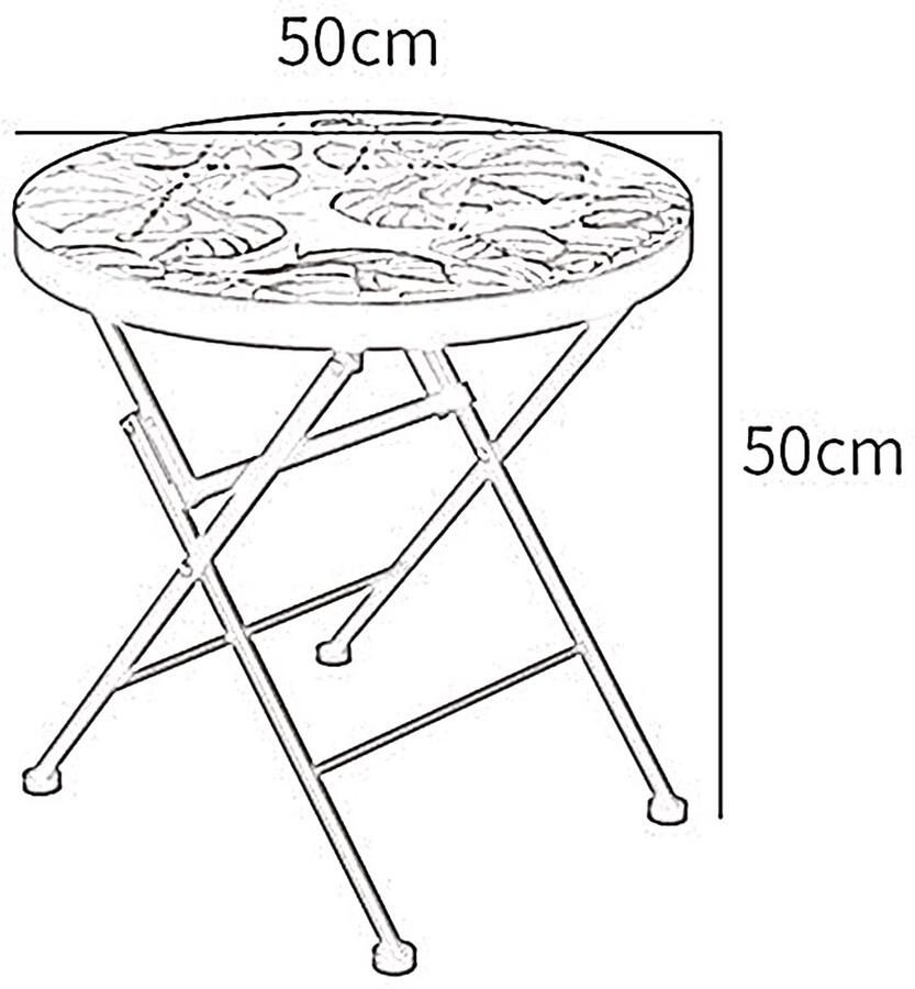 Senza Marchio Outdoor bijzettafel bedrukt mozaïek tafel patio ronde kleine bijzettafel glazen top ronde balkon salontafel veranda 19 5x19 5 inch (Kleur: 01)