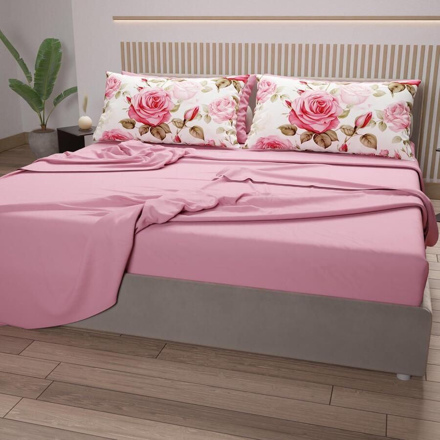 Senza Marchio PETTI Artigiani Italiani Katoenen beddengoed met kussenslopen met digitale print beddengoed voor tweepersoonsbed boeket 100% Made in Italy