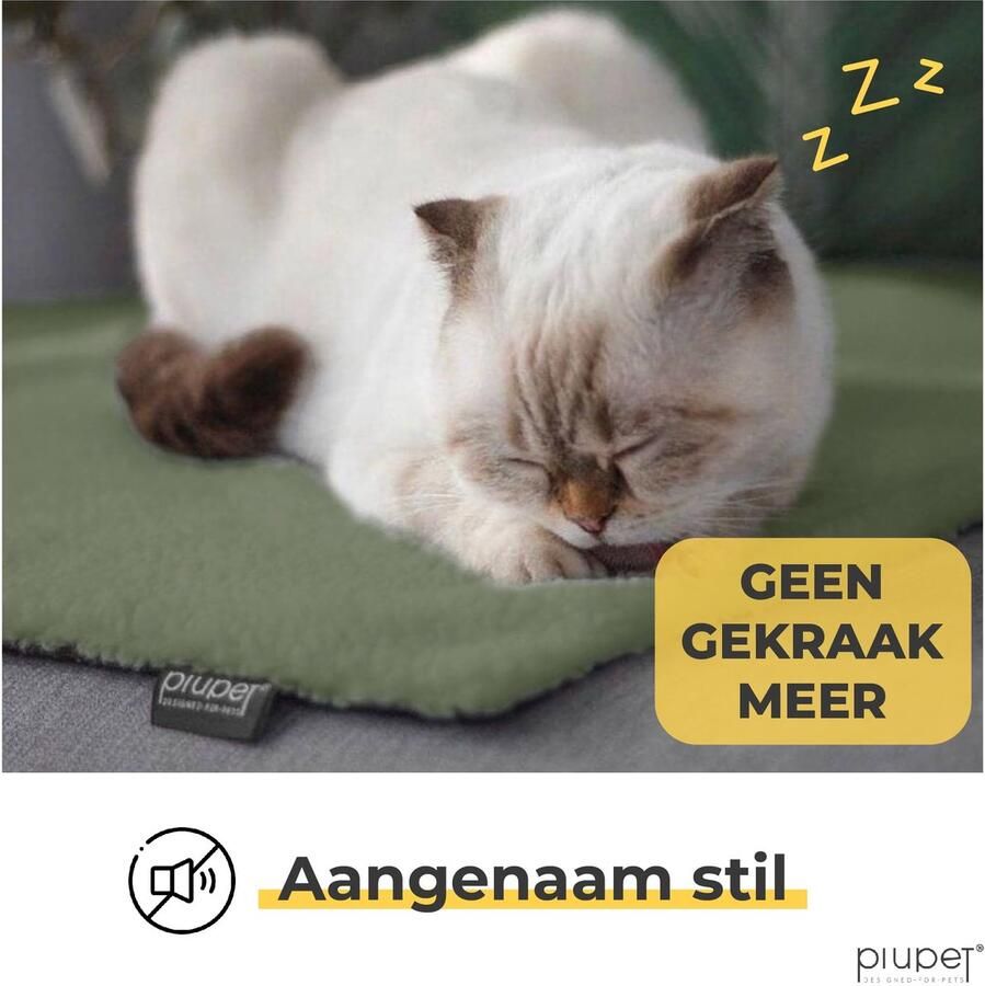 Senza Marchio PiuPet Zelfverwarmende deken voor katten & honden grootte: 60 x 45 cm innovatieve & milieuvriendelijke warmtemat kattendeken warmtekussen fleece deken cat bed heating blanket (groen)