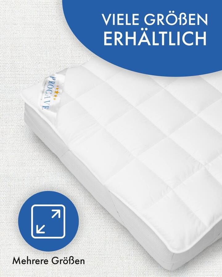 Senza Marchio PROCAVE matrasbeschermer Micro-Comfort in verschillende maten matrastopper 100% made in Germany onderbed Soft-Topper matrasbeschermer boxspring bedden geschikt Made in Germany 90x200 cm