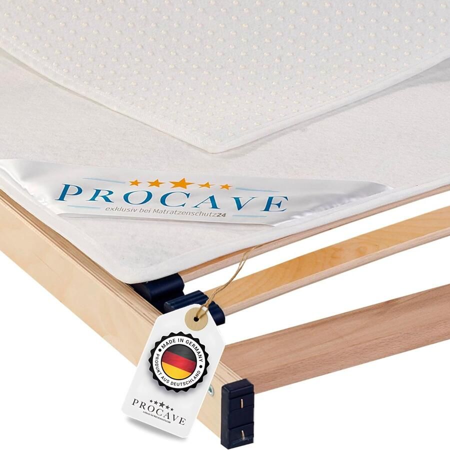 Senza Marchio PROCAVE Noppbeschermer voor de lattenbodem in verschillende maten Made in Germany matrasonderlegger en matrasbeschermer 90 x 200 cm ademend antislip en wasbaar