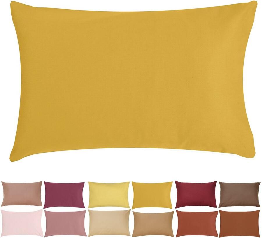 Senza Marchio P'tit Basile Kussensloop 40 x 60 cm voor baby's en kinderen mosterdgeel 100% biologisch katoen 57 draden getest op schadelijke stoffen kussensloop Cododo bed babywieg wieg