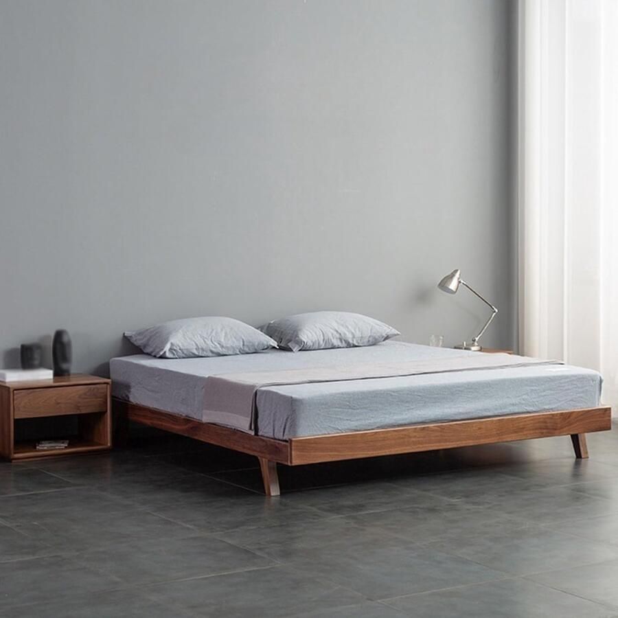 Senza Marchio Queensize Bedframe Hout Bedframe Kingsize Met Opbergruimte Antislip Queensize Platformbedframe Stevigheid(Size:70x78in)