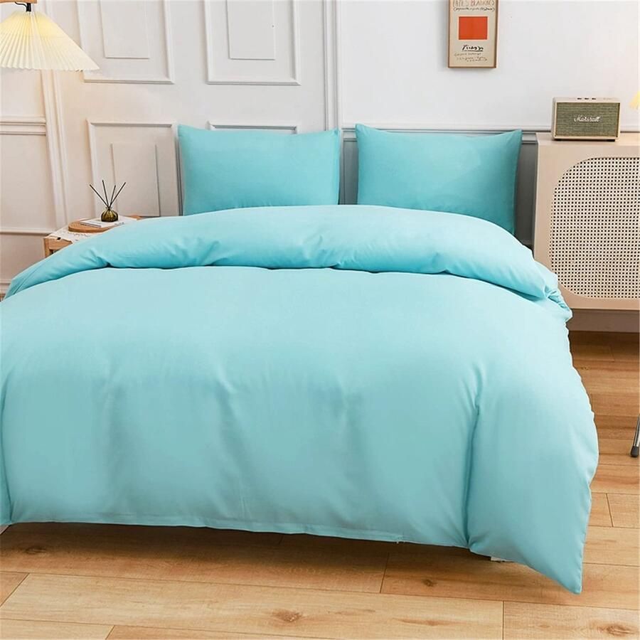 Senza Marchio Quilt dekbedovertrek set beddengoed set microvezel 4 stuks met ritssluiting dekbedovertrek beddengoed set van 4 2 kussenslopen dekbedovertrek voor dubbel eenpersoonsbed 100% geborsteld microvezel (Groen 220*240cm)