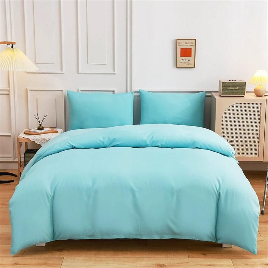 Senza Marchio Quilt dekbedovertrek set beddengoed set microvezel 4 stuks met ritssluiting dekbedovertrek beddengoed set van 4 2 kussenslopen dekbedovertrek voor dubbel eenpersoonsbed 100% geborsteld microvezel (Groen 180*220cm)