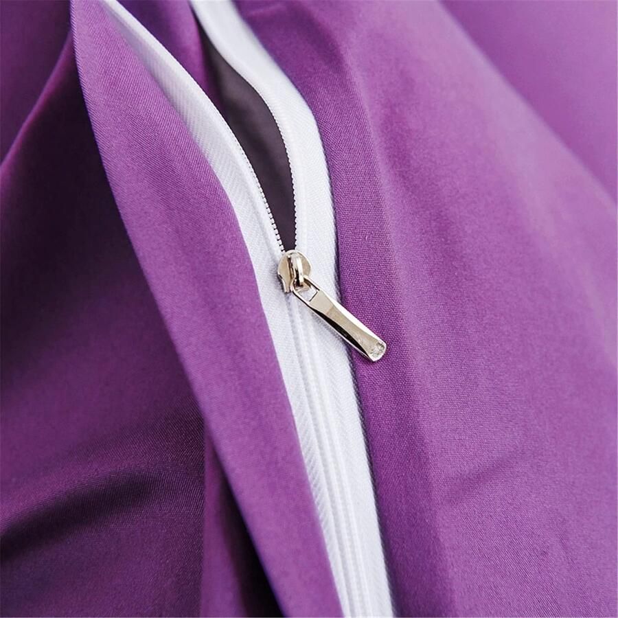 Senza Marchio Quilt dekbedovertrek set beddengoed set microvezel 4 stuks met ritssluiting dekbedovertrek beddengoed set van 4 2 kussenslopen dekbedovertrek voor dubbel eenpersoonsbed 100% geborsteld microvezel (paars 200*230cm)