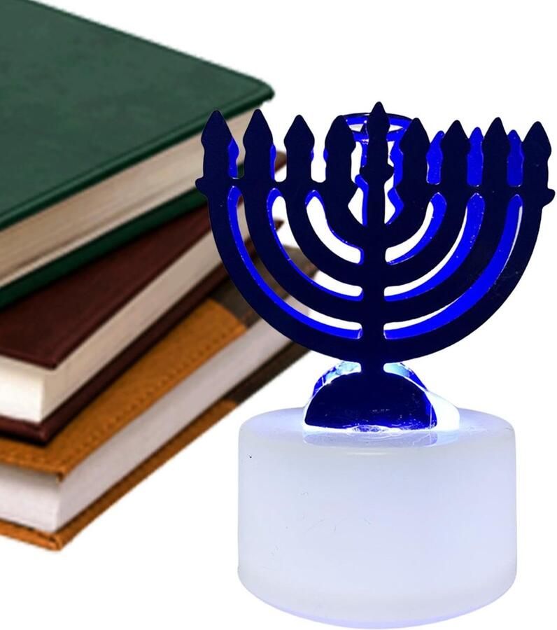 Senza Marchio Qzdtue Led-Hanukkah theeverlichting Chanukah Light Lamp voor Home Hanukkah Decoratie voor Slaapkamer Woonkamer Feestelijke Hanukkah Kaarsen voor Holiday Verlichting en Decor Holiday Hanukkah