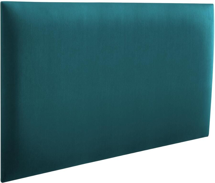 Senza Marchio RAVIO Gestoffeerde wandpanelen 3D-panelen met schuim Wandkussen als hoofdbord voor bed Wanddecoratie voor slaapkamer kinderkamer kantoor hal Donker turkoois 60 x 40 cm