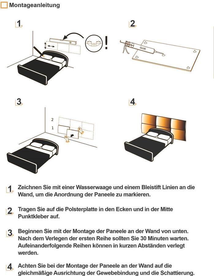 Senza Marchio RAVIO Gestoffeerde wandpanelen 3D-panelen met schuim Wandkussen als hoofdbord voor bed Wanddecoratie voor slaapkamer kinderkamer kantoor hal Zwart 60 x 30 cm