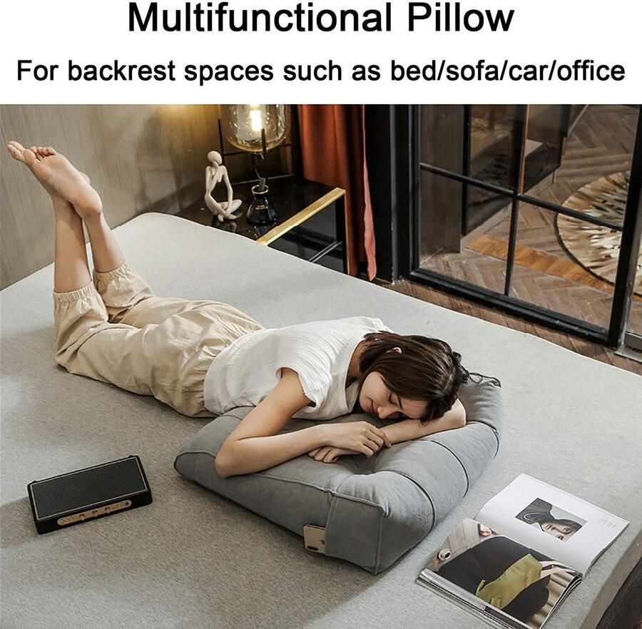 Senza Marchio Reading Pillow Sofa Pillow Headboard Support Pillow Chenille Soft Fabric pearl Cotton Filling Soft Headboard for Bed sofa Backrest Pillow