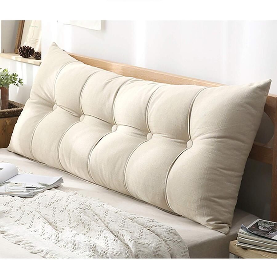 Senza Marchio Rectangular Headboard Reading Body Pillow Support Pillow Support Headboard Bed Sofa Reading Pillow Pearl Cotton Removable Backrest Pillow