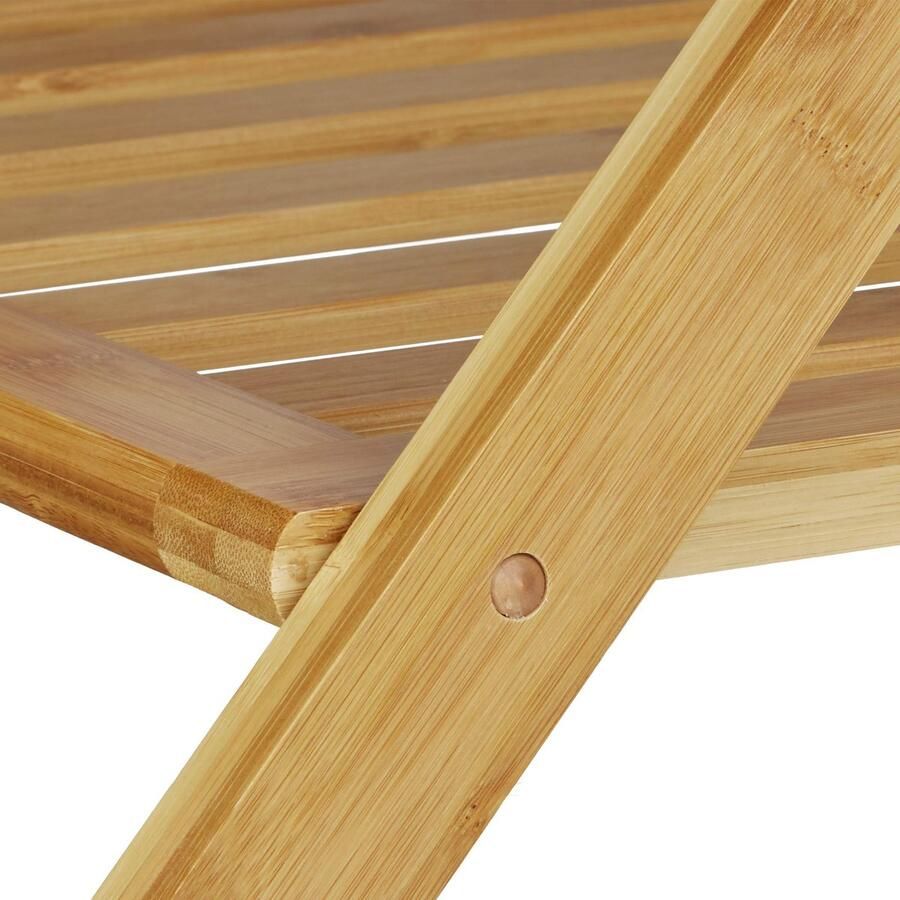 Senza Marchio Relaxdays inklapbaar kofferrek bamboe voor koffers & tassen opbergruimte bagagerek HxBxD 53 x 68 x 47 cm natuur