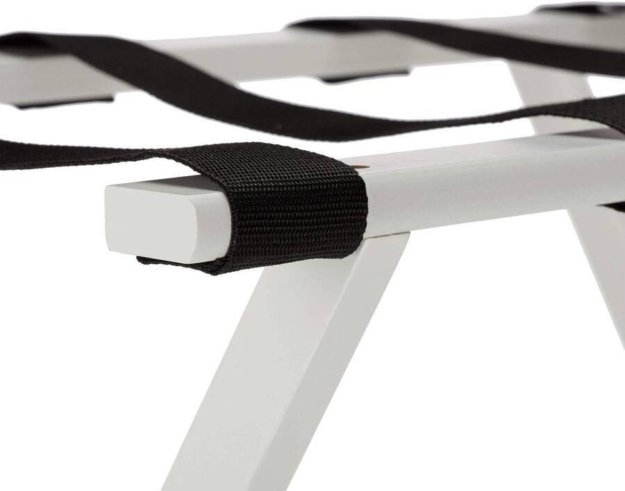 Senza Marchio Relaxdays kofferrek klapbaar van bamboe HxBxD: 53 5 x 58 x 36 5 cm voor reistas kofferstandaard kofferhouder wit