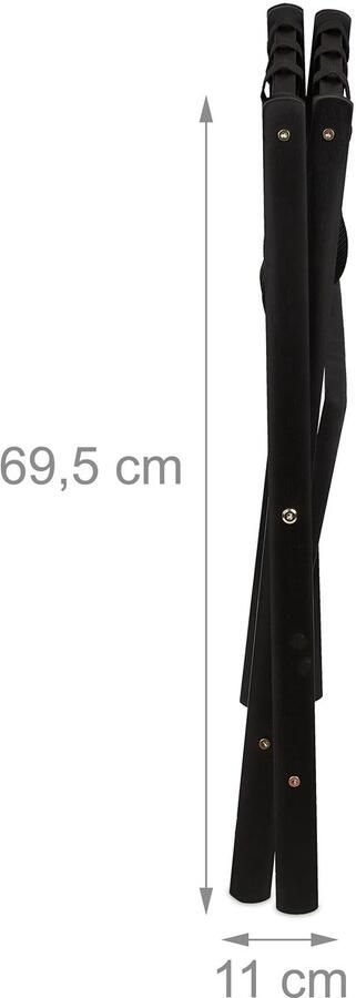 Senza Marchio Relaxdays kofferrek set van 2 hout schoenenplank inklapbaar. HxBxD: 54 x 66 x 45 cm kofferstandaard hotel zwart