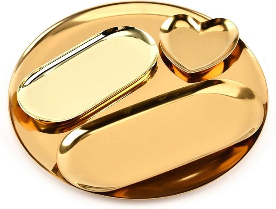 Senza Marchio RENSHENKTO 1 Set Serveren Ronde Kunst Trays Voedsel Tray Decoratieve Lade Diner Koffietafel Lade Snoepjes Voor Thee Tray