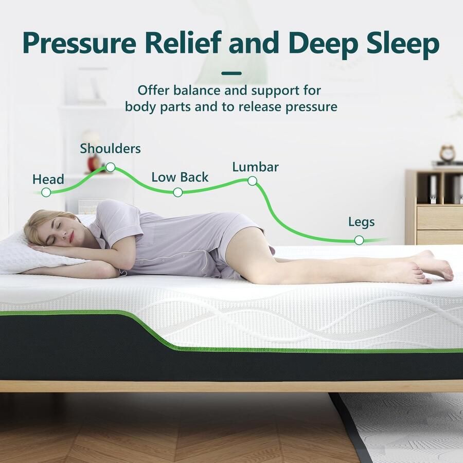 Senza Marchio Rest Only Volledige matras voor drukontlasting 30 5 cm koelgel traagschuim hybride matras volledige matras in een doos met individuele pocketveer voor bewegingsisolatie medium stevig